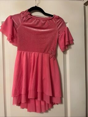 Weissman Lyrical Dance Girls' Pink Sparkle Layered Chiffon Dress